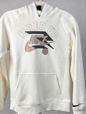 Nike Cream Hoodie with Fired Up Logo Pullover NWT